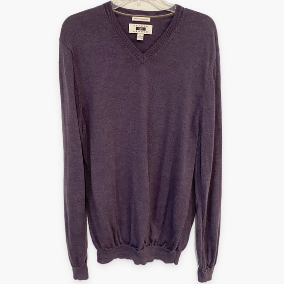 Joseph Abboud | Merino Wool Sweater V Neck Purple Size XL - Picture 1 of 5